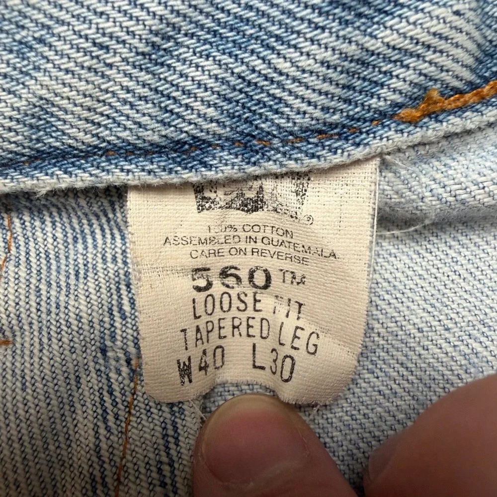 Vintage Levi's 550 Denim Shorts Mens 36 Light Blue Cutoff Relaxed Fit (Tag 40)